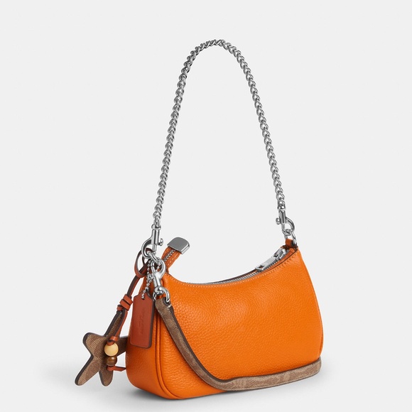 New🍊Coach Teri Orange Mini Crossbody Bag With Star Charm - Picture 2 of 6